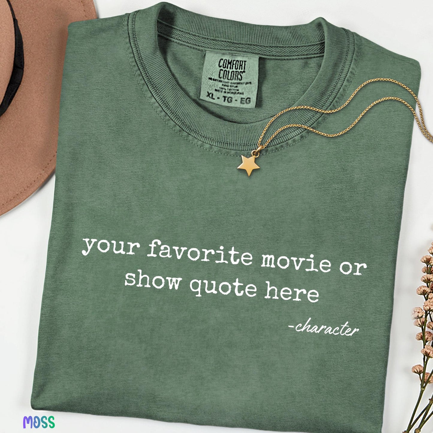 Personalized Movie Quote Shirt, Custom TV Show Tee, Comfort Colors®  Minimalist Quote Shirt, Film Lover Gift, Aesthetic Custom Tee