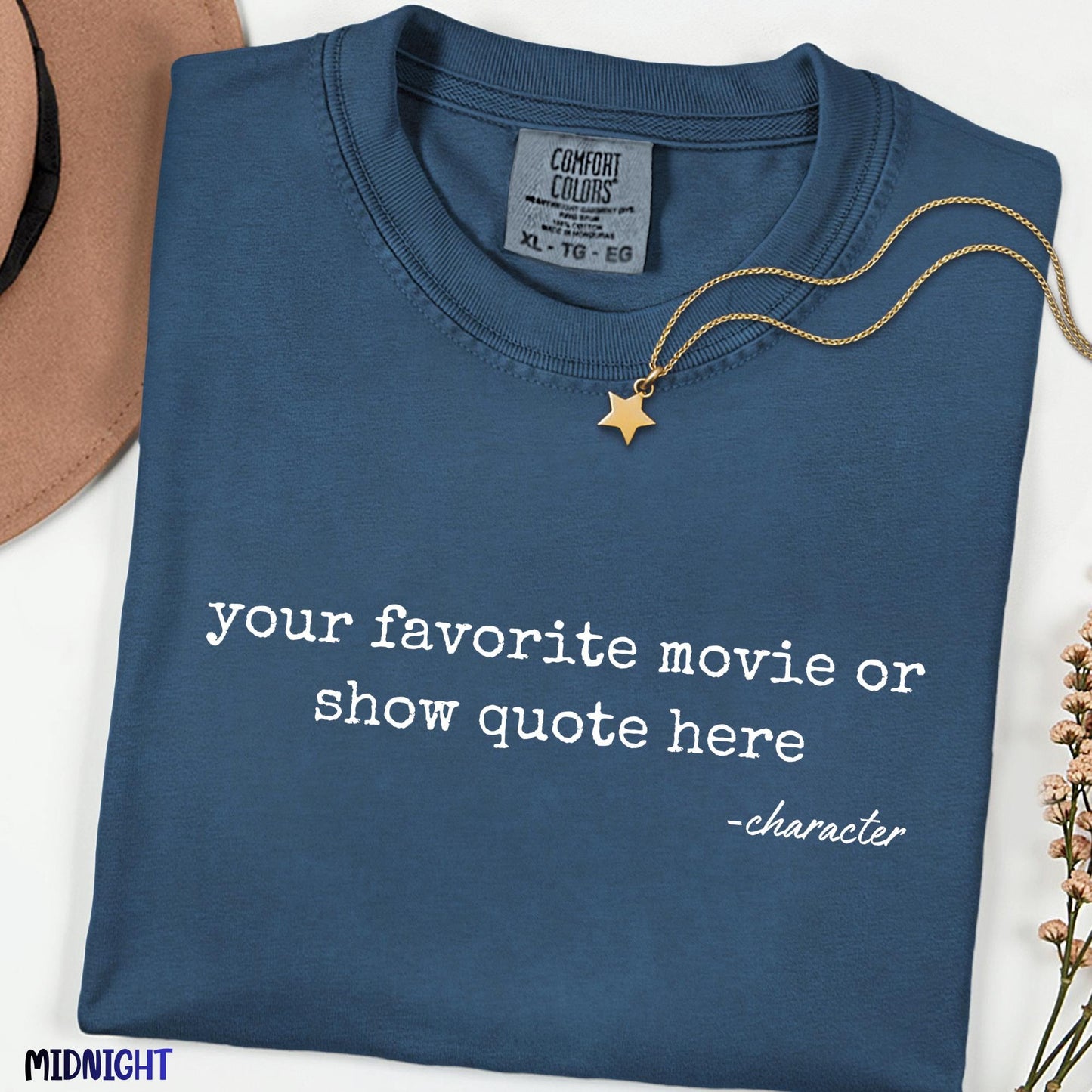 Personalized Movie Quote Shirt, Custom TV Show Tee, Comfort Colors®  Minimalist Quote Shirt, Film Lover Gift, Aesthetic Custom Tee