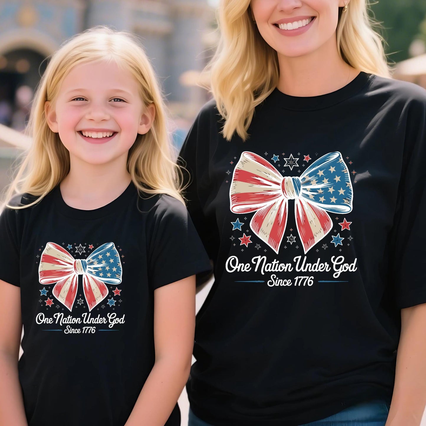 One Nation Under God Coquette Shirt, 4th Of July Shirts, Christian Patriotic Gift, Independence Day Shirt, Faith And Freedom Tee