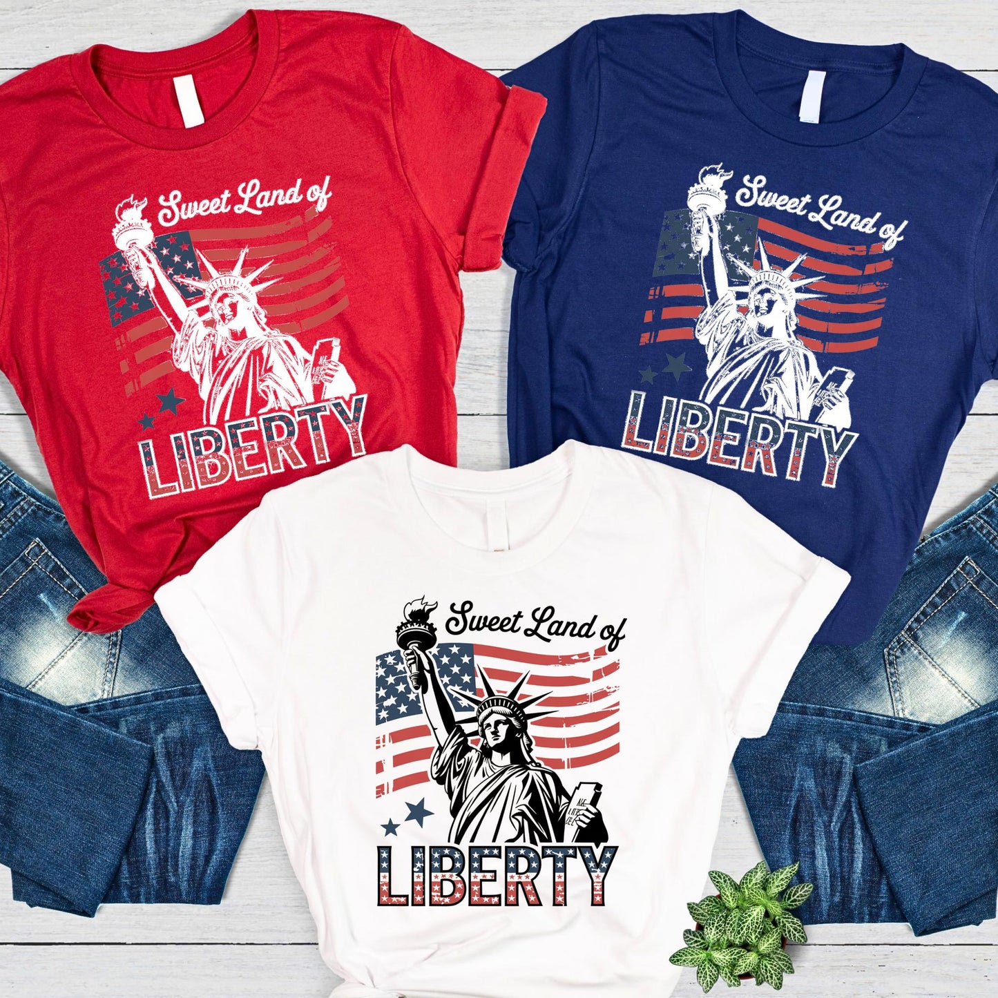 Sweet Land of Liberty Shirt, Statue of Liberty 4th of July Tee, Vintage Patriotic Shirt, Independence Day T-Shirt, Freedom Tee