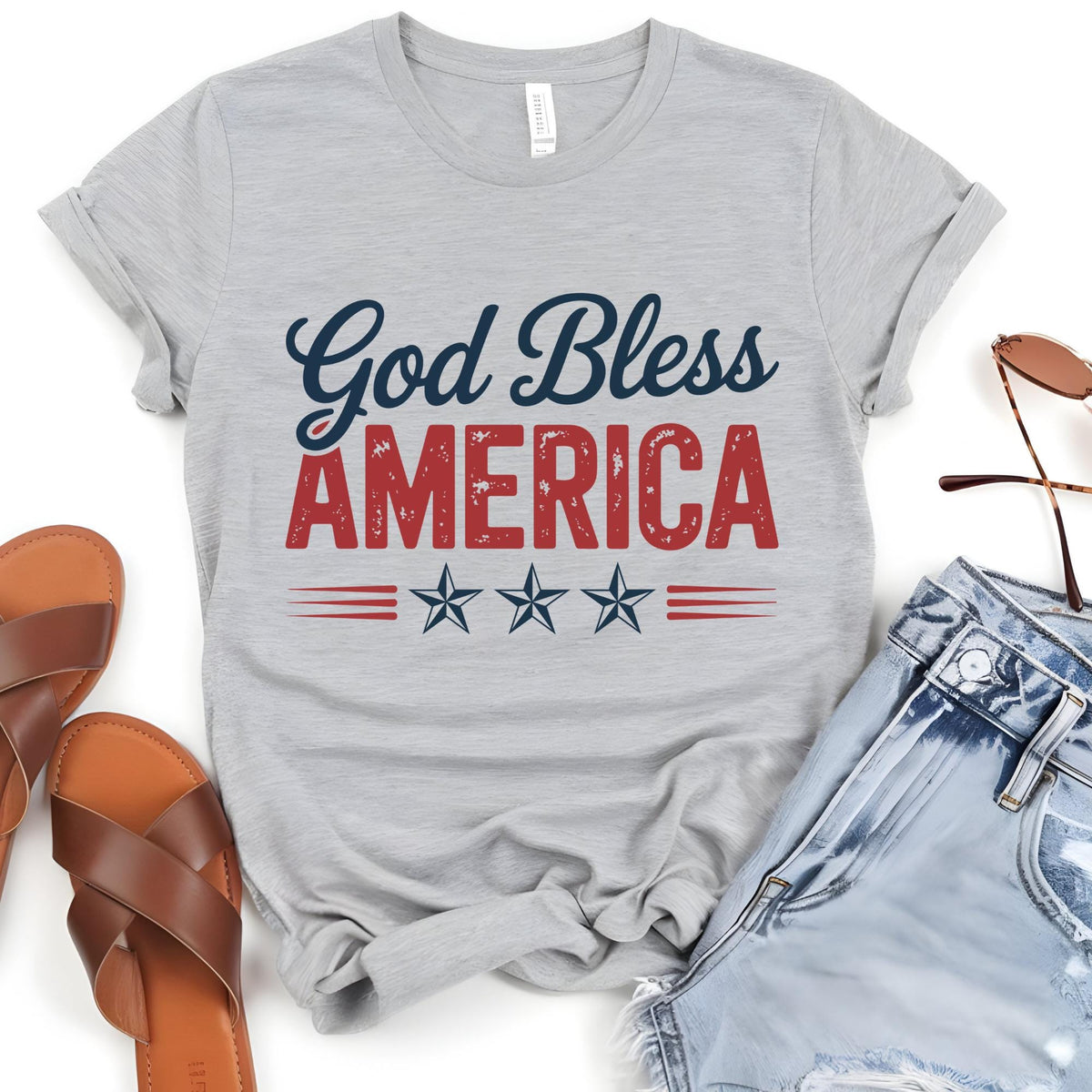 God Bless America Christian 4th of July T-Shirt