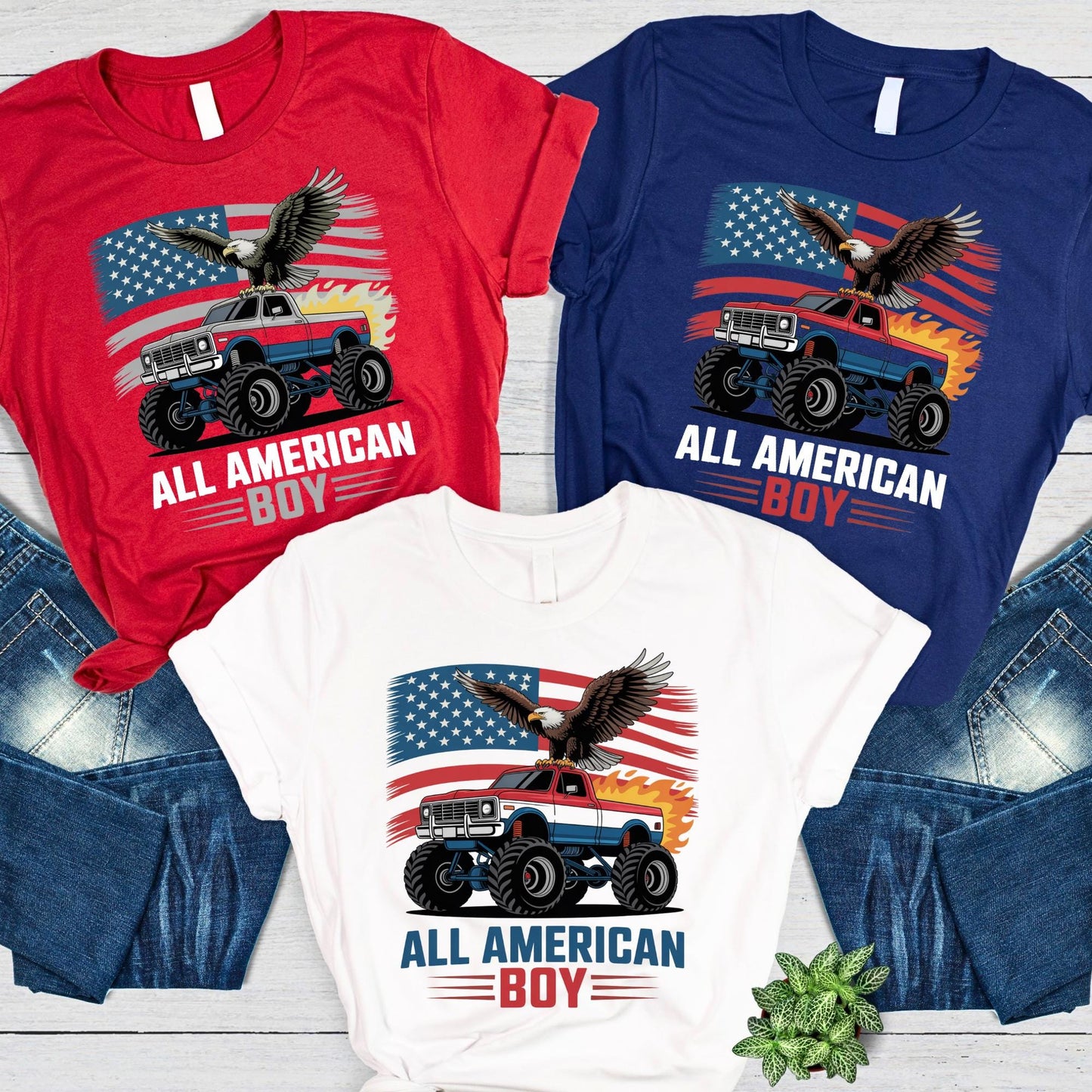 All American Boy Patriotic Truck Shirt, American Flag Shirt, 4th July Shirt, Truck Flag Shirt, 4th of July Shirt