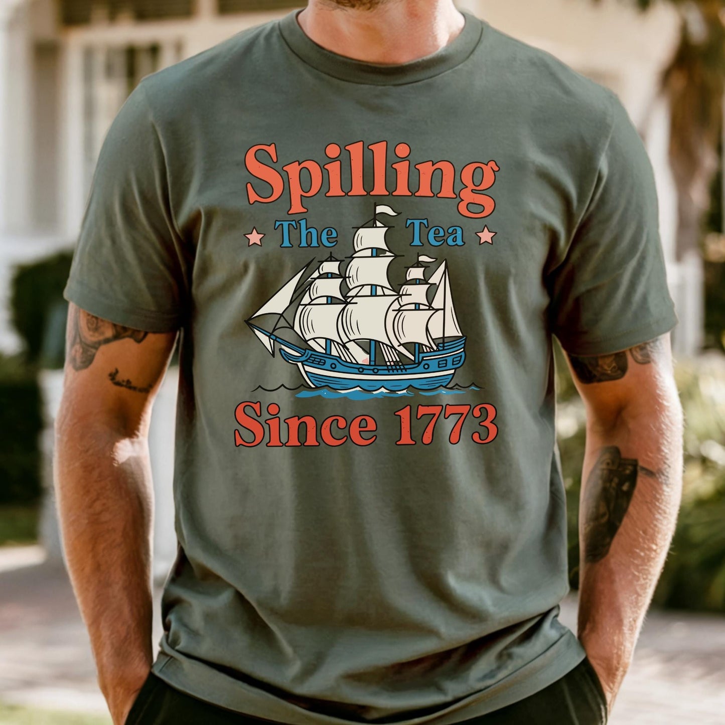 Spilling The Tea Since 1773 Shirt Comfort Colors® 4th of July Party TShirt, Spilling the Tea, Usa Patriotic Tee