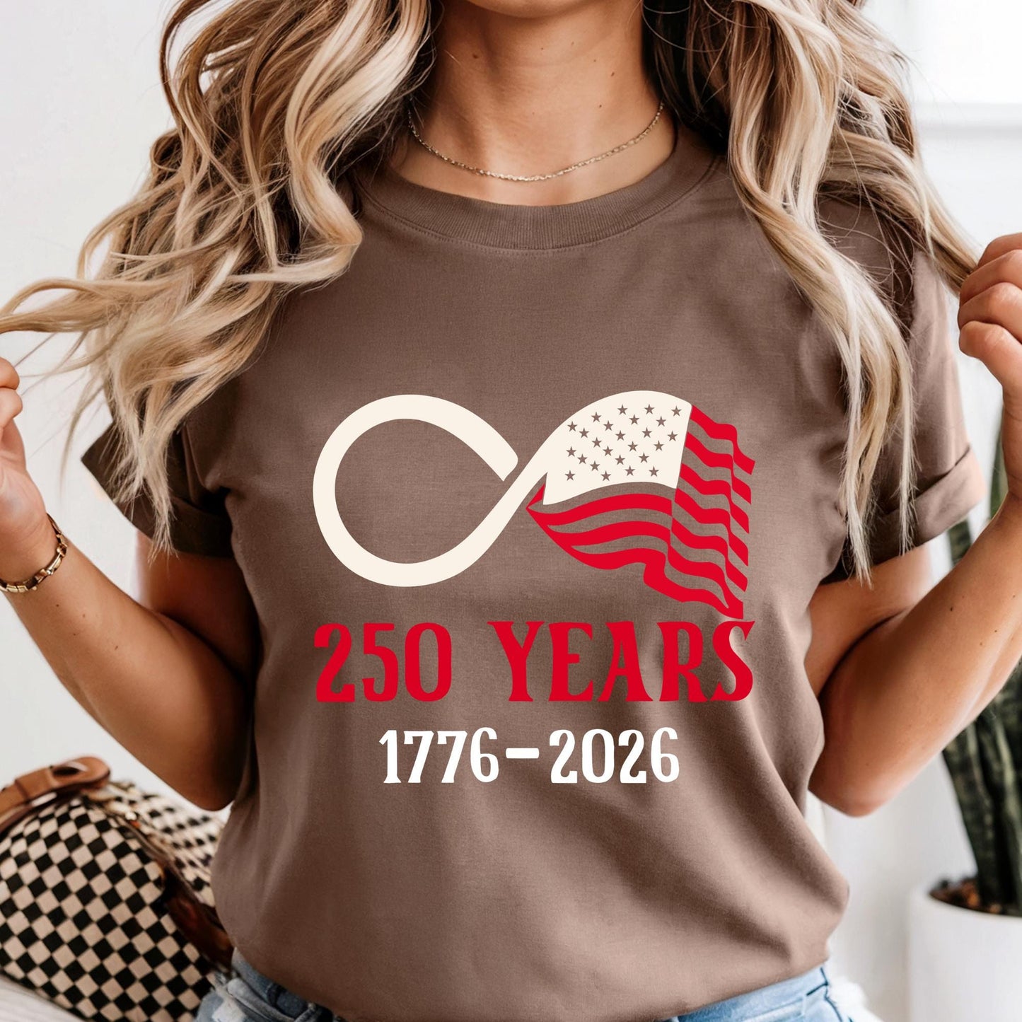 America 250th Anniversary Infinity Shirt Comfort Colors® Patriotic USA Flag Tee, 4th of July Independence Day Gift