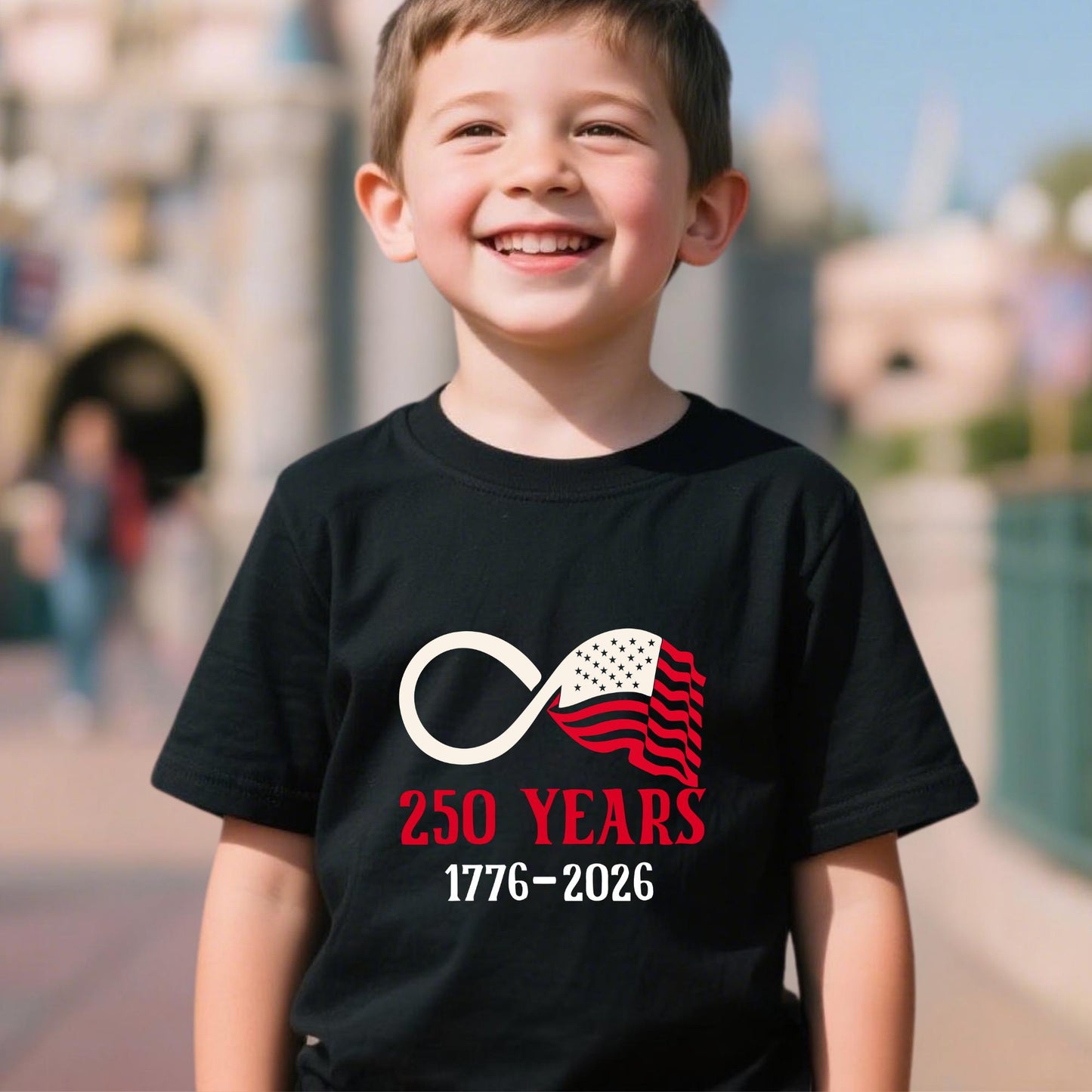 America 250th Anniversary Infinity Shirt, Patriotic USA Flag Tee, 4th of July Independence Day Gift