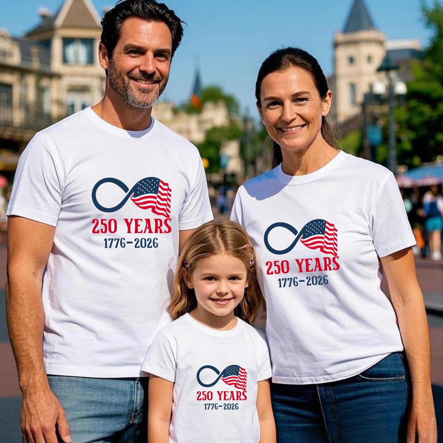 America 250th Anniversary Infinity Shirt, Patriotic USA Flag Tee, 4th of July Independence Day Gift
