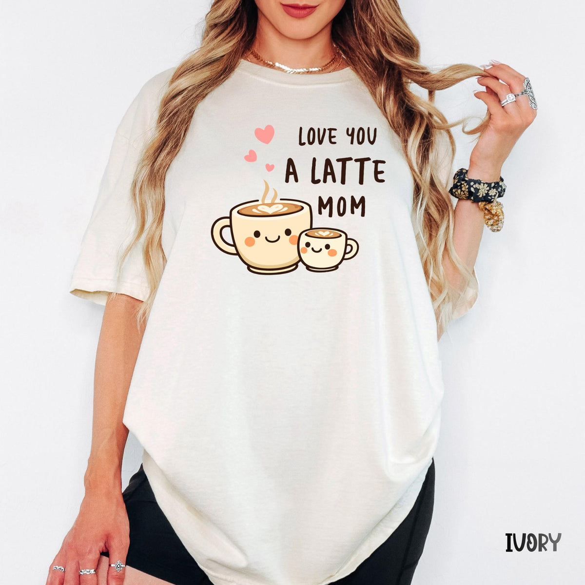 Comfort Colors® Love You A Latte Mom Shirt, Cute Coffee Mom Tee, Mothers Day Gift, Aesthetic Mama Shirt, Coffee Lover Mom Tee