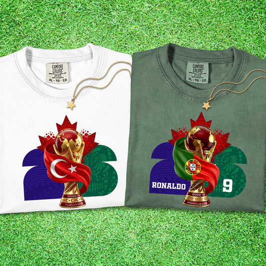 Custom World 2026 Comfort Colors® Shirt, Football Cup Tee, Personalized USA Canada Mexico Soccer Shirt Gift For Fans