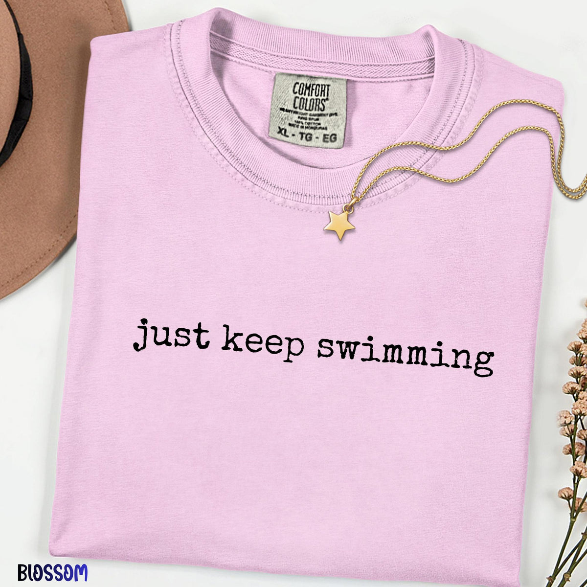 Comfort Colors®  Just Keep Swimming Shirt, Finding Nemo Dory Motivational Tee, Family Matching Birthday Gift, Funny Kid Swim Shirt