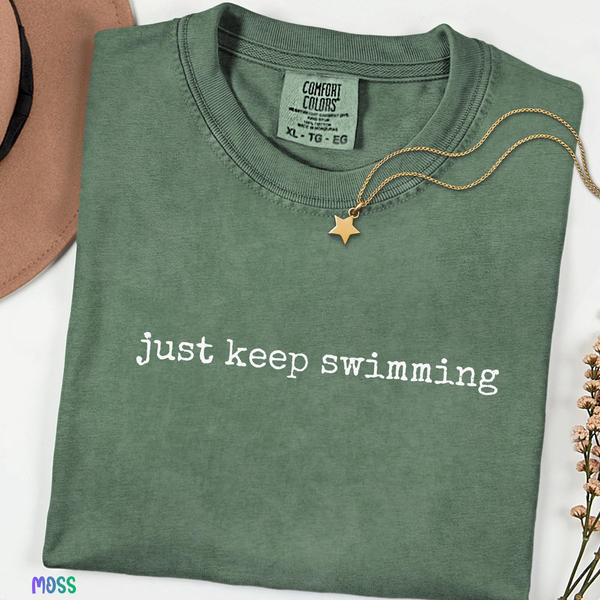 Comfort Colors®  Just Keep Swimming Shirt, Finding Nemo Dory Motivational Tee, Family Matching Birthday Gift, Funny Kid Swim Shirt