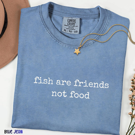 Comfort Colors®  “Fish Are Friends, Not Food” Tee, Speciel Elite Typography, Shark Bruce Inspired, Family  Disney Trip Gift