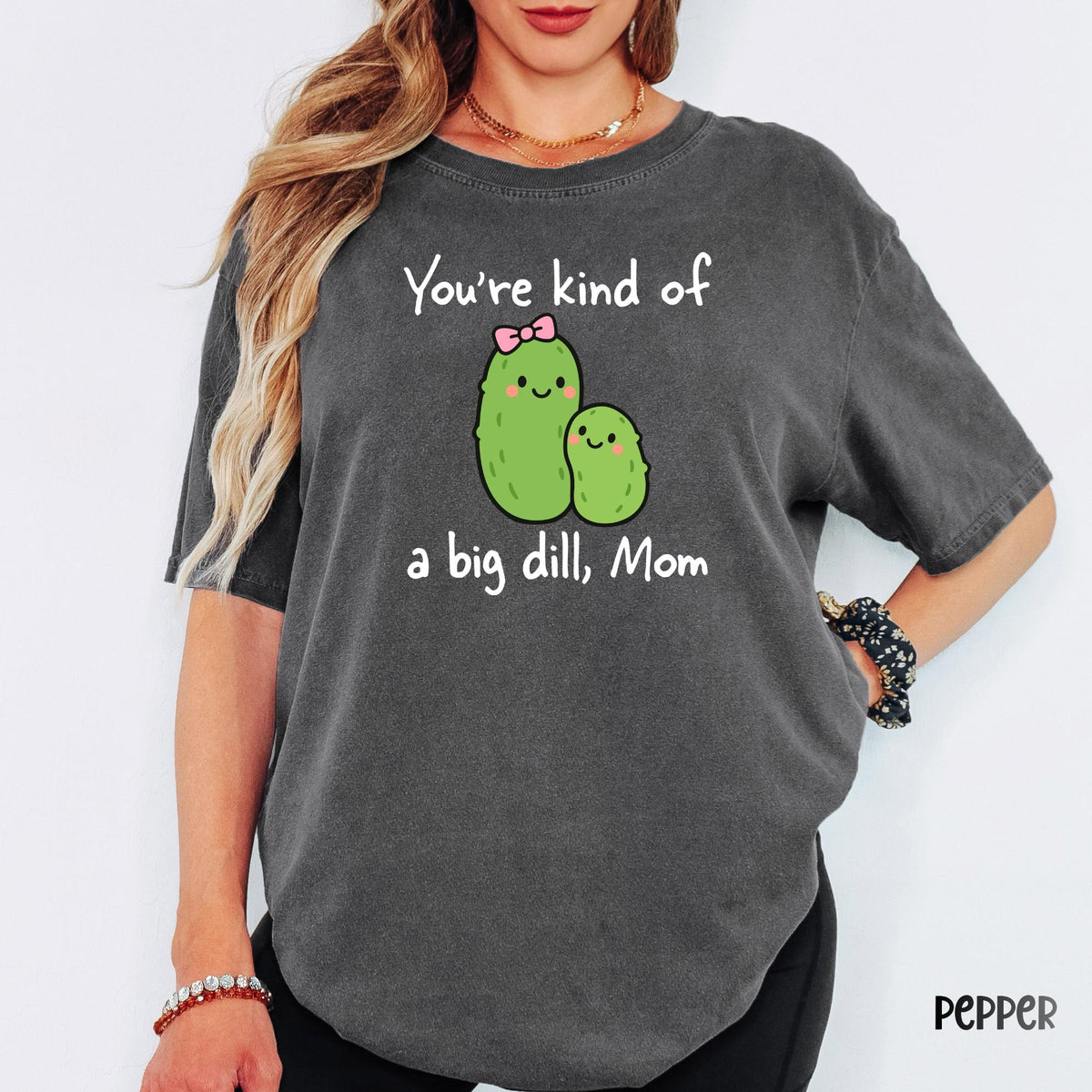 Big Dill Mom Shirt Comfort Colors®, Funny Pickle Mom Tee, Mother’s Day Gift, Cute Kawaii Mama Shirt, Pickle Lover Gift