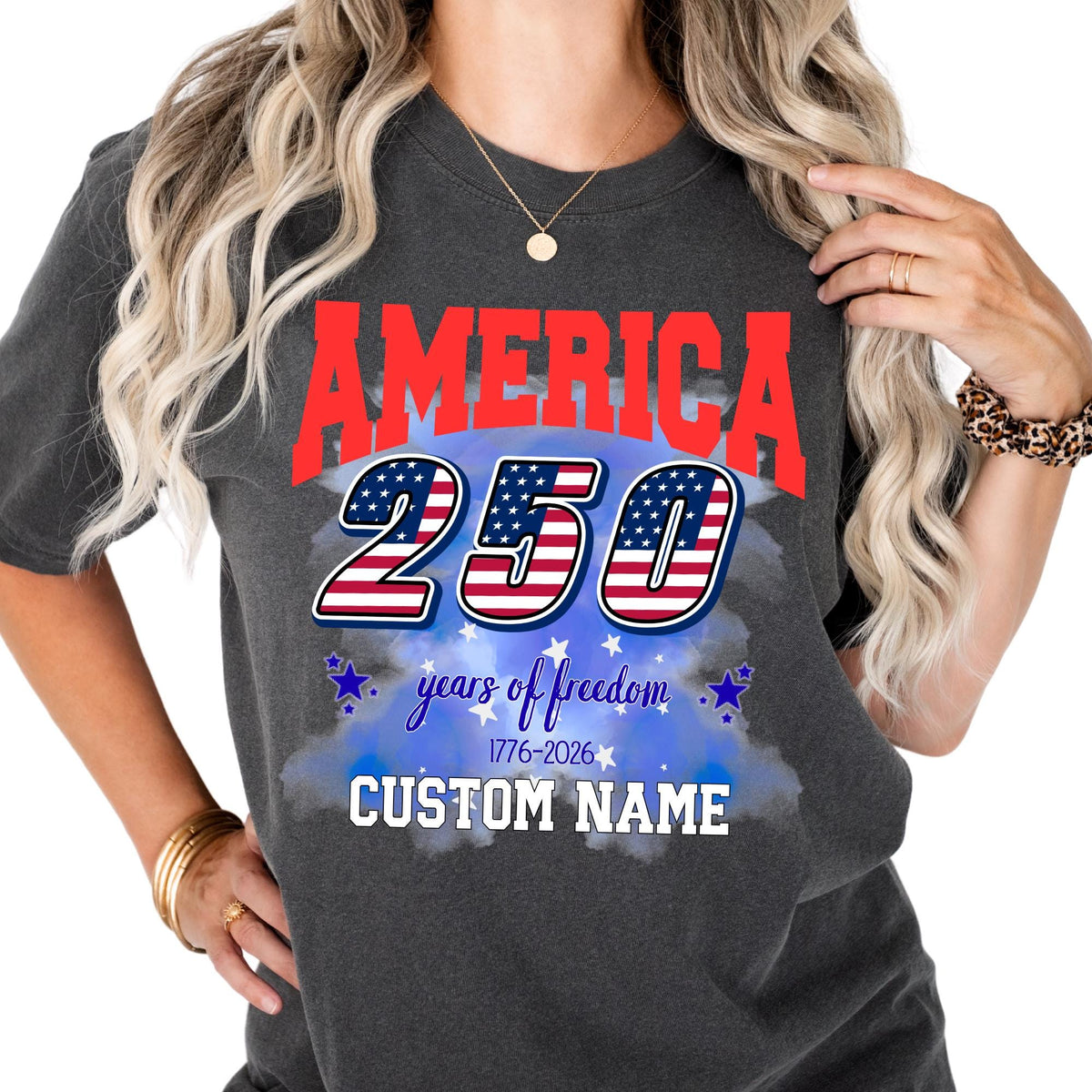 America 250 Years of Freedom Shirt Comfort Colors® USA 250th Anniversary Tee, 4th of July 2026 Shirt, Family Matching July 4th Shirt