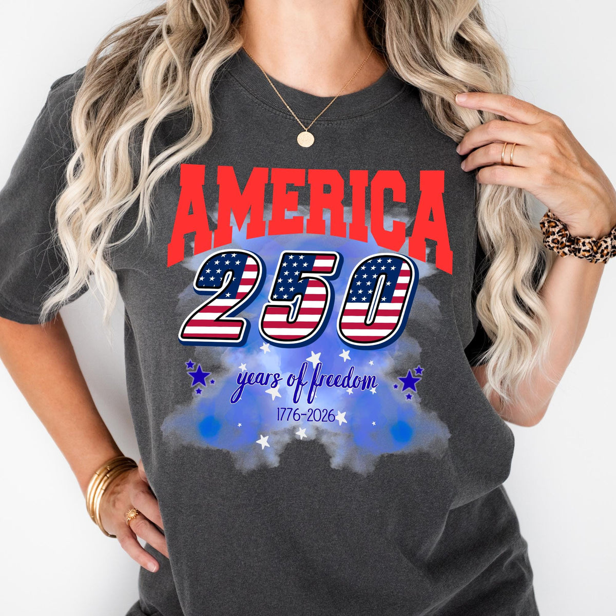 America 250 Years of Freedom Shirt Comfort Colors® USA 250th Anniversary Tee, 4th of July 2026 Shirt, Family Matching July 4th Shirt