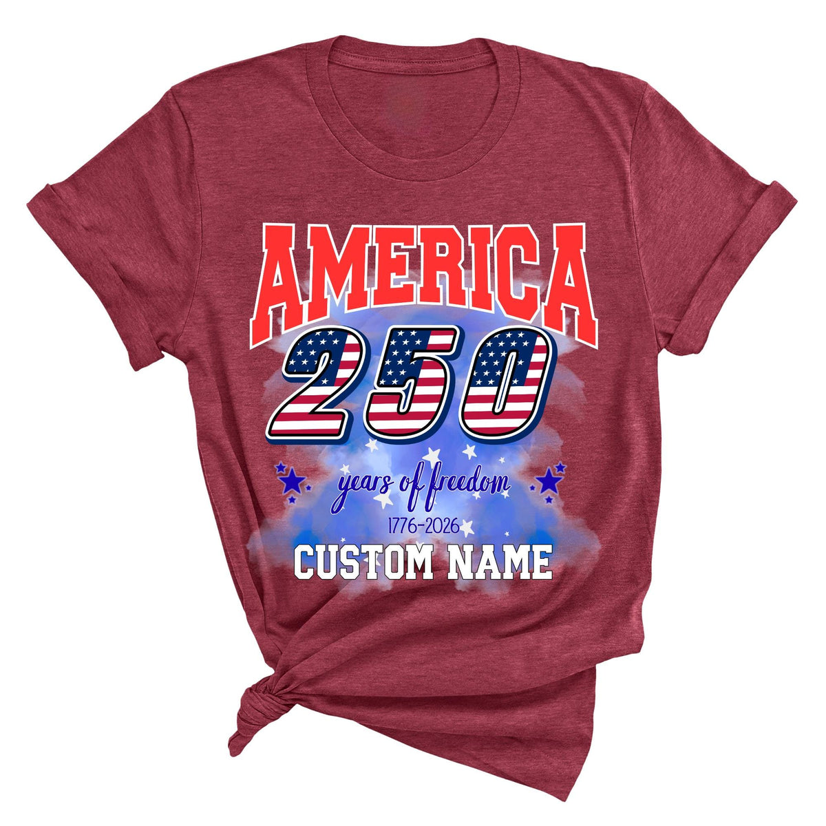 Custom 250 Years of Freedom Shirt, 4th July Tee, America 250th Anniversary Tshirt Independence Day Shirts, 4th July 250th Year Shirts
