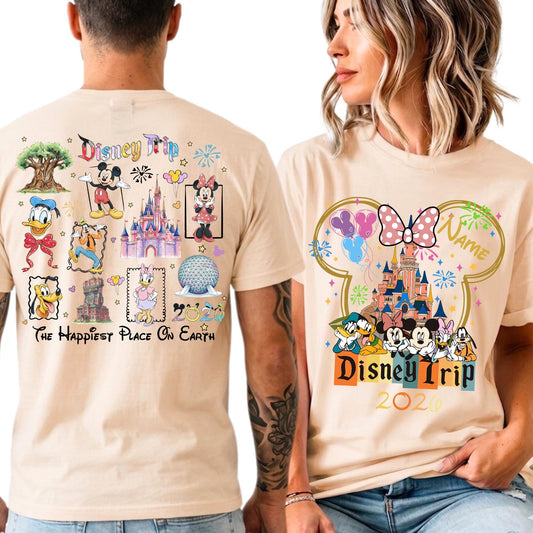 Custom Disney Vacation 2026 Shirts, Family Matching Disney Trip Tee, Disneyland & Disneyworld Shirt, Personalized Name Tee