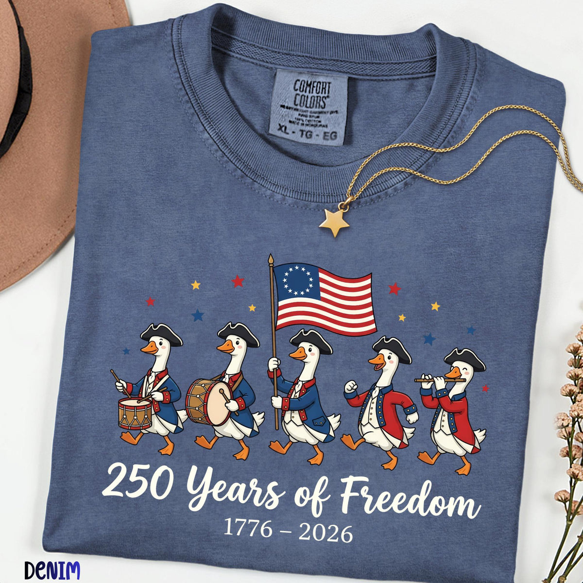 America 250 Years Comfort Colors® Shirt, Funny Patriotic Goose Tee, 250th Freedom Anniversary, Silly Goose Parade Independence USA