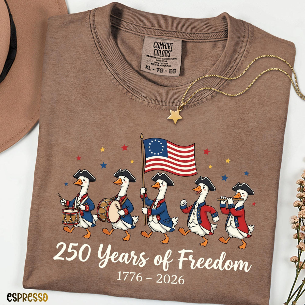 America 250 Years Comfort Colors® Shirt, Funny Patriotic Goose Tee, 250th Freedom Anniversary, Silly Goose Parade Independence USA
