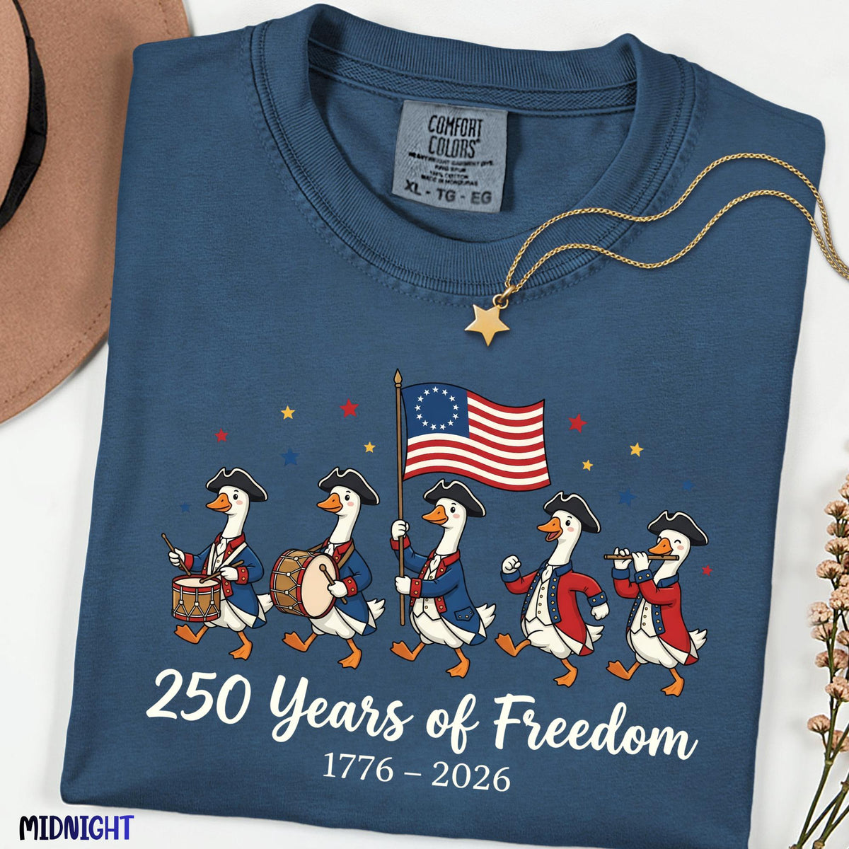 America 250 Years Comfort Colors® Shirt, Funny Patriotic Goose Tee, 250th Freedom Anniversary, Silly Goose Parade Independence USA