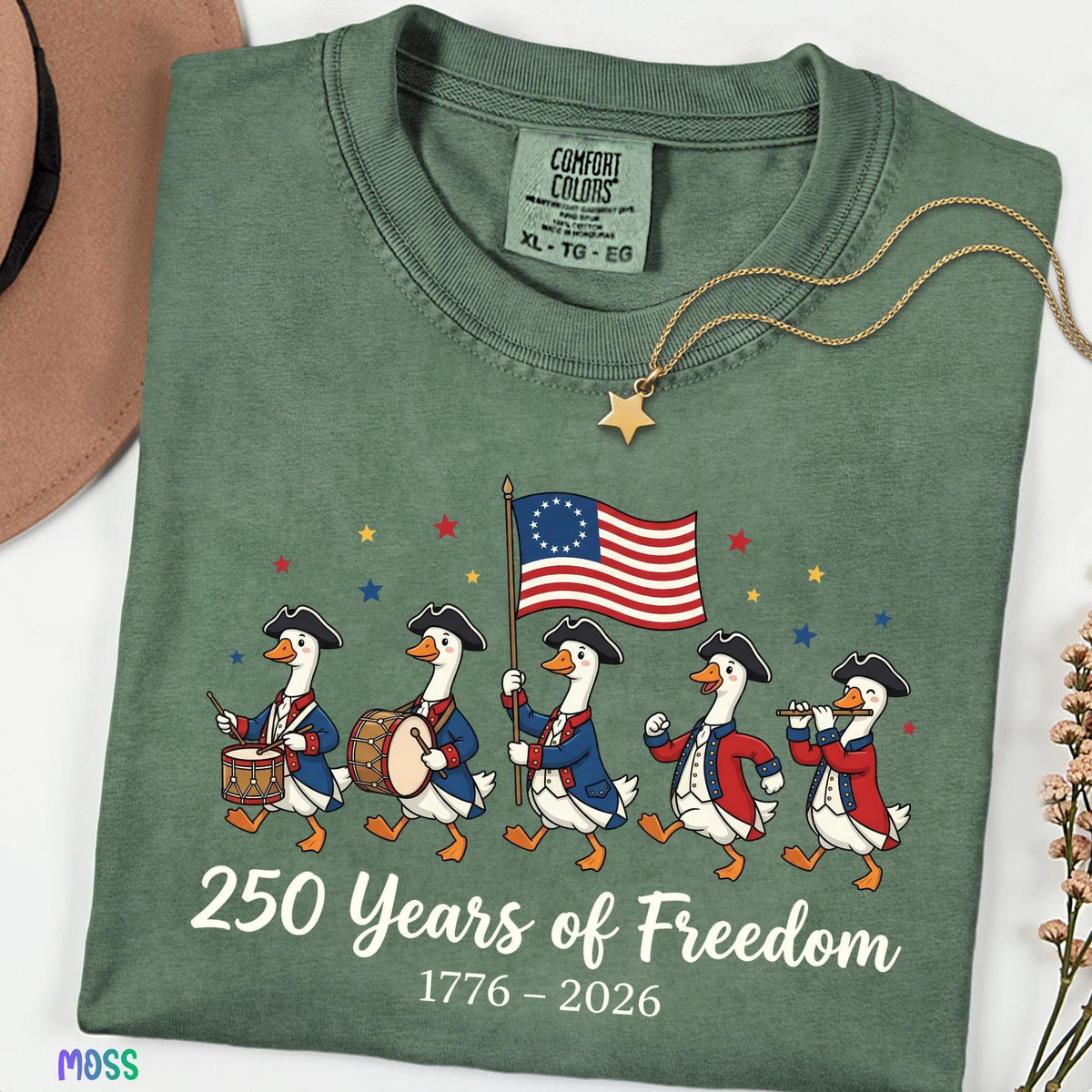 America 250 Years Comfort Colors® Shirt, Funny Patriotic Goose Tee, 250th Freedom Anniversary, Silly Goose Parade Independence USA