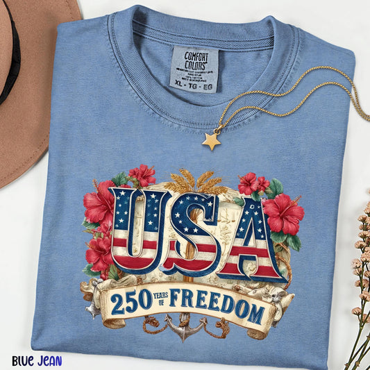 USA Freedom Shirt, Comfort Colors®  Patriotic Tee, Memorial Day 4th of July Independence Day T-Shirt