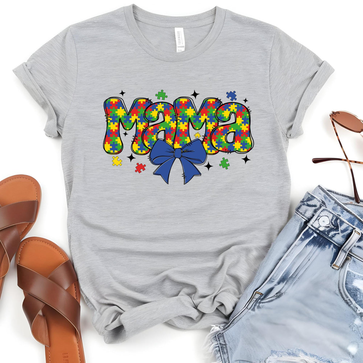 Personalized Autism Mama Puzzle Shirt, Coquette Autism Mom Shirt Autism Awareness Shirt