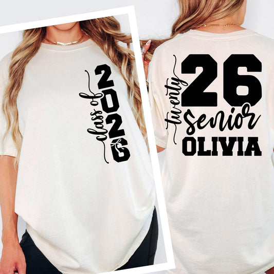 Personalized Senior 2026 Comfort Colors® Shirt, Custom Name Class Of 2026 Tee, Graduation Gift T-Shirt