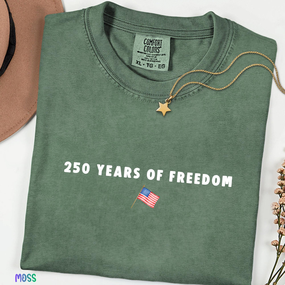 250 Years of Freedom Shirt, USA Patriotic Anniversary Comfort Colors® Tee, American 250 4th of July Shirt, Youth & Adult