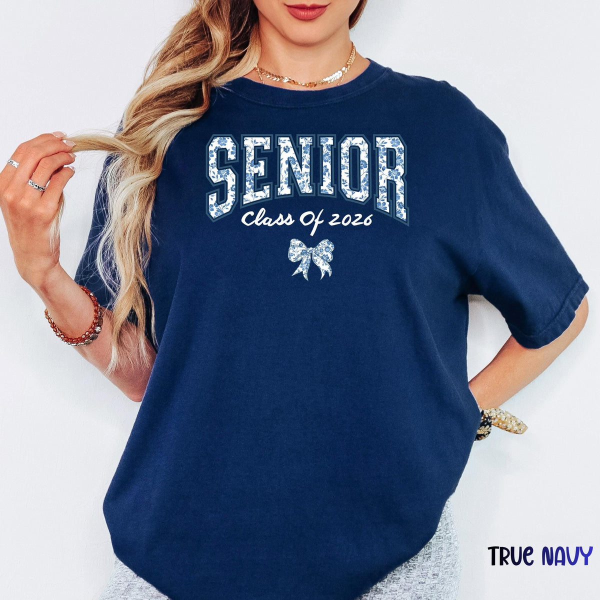 Class of 2026 Comfort Colors® Shirt, Coquette Bow Floral Senior Tee, Cute Graduation Gift, Aesthetic Back to School Outfit
