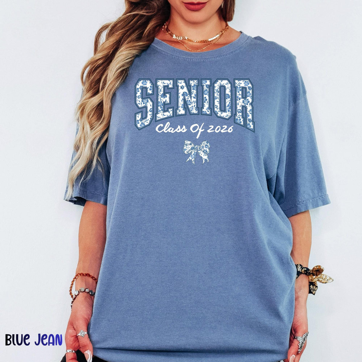 Class of 2026 Comfort Colors® Shirt, Coquette Bow Floral Senior Tee, Cute Graduation Gift, Aesthetic Back to School Outfit