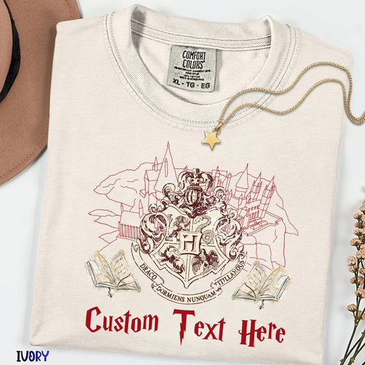 Custom Magical Book Comfort Colors®  Shirt, Wizard Castle Tee, Fantasy Magic World T-shirt, Theme Park Trip 2026 Vacation Shirt