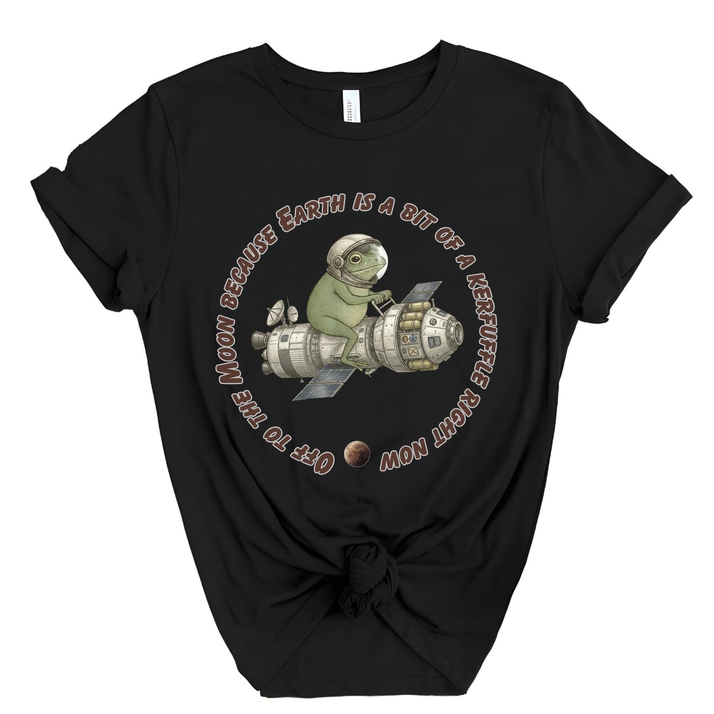 Funny Frog Off to The Moon Shirt, Retro Space Frog Tee, Weirdcore Meme T-Shirt, Artemis II Inspired Spaceship Frog Shirt