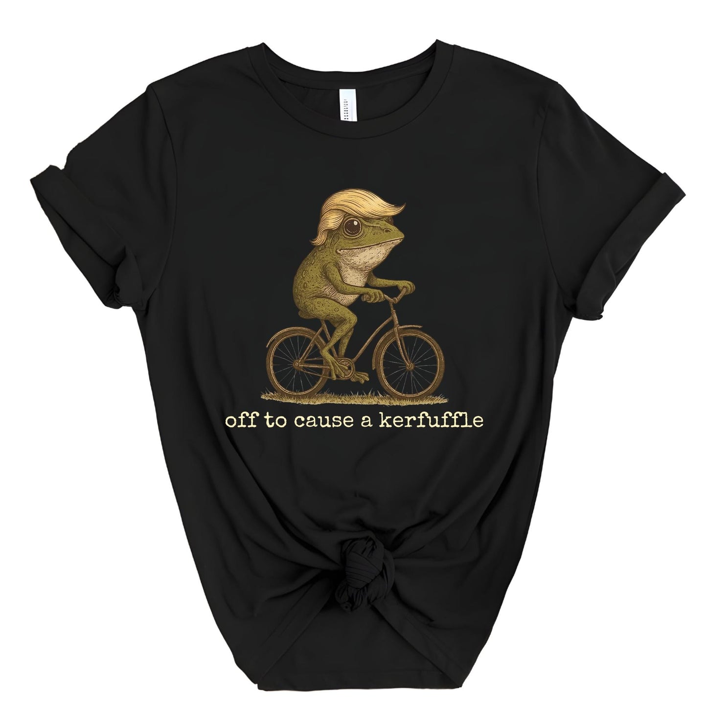 Off to Cause a Kerfuffle Frog T-Shirt, Funny Frog Meme Shirt Anti Trump Protest Activist Gift