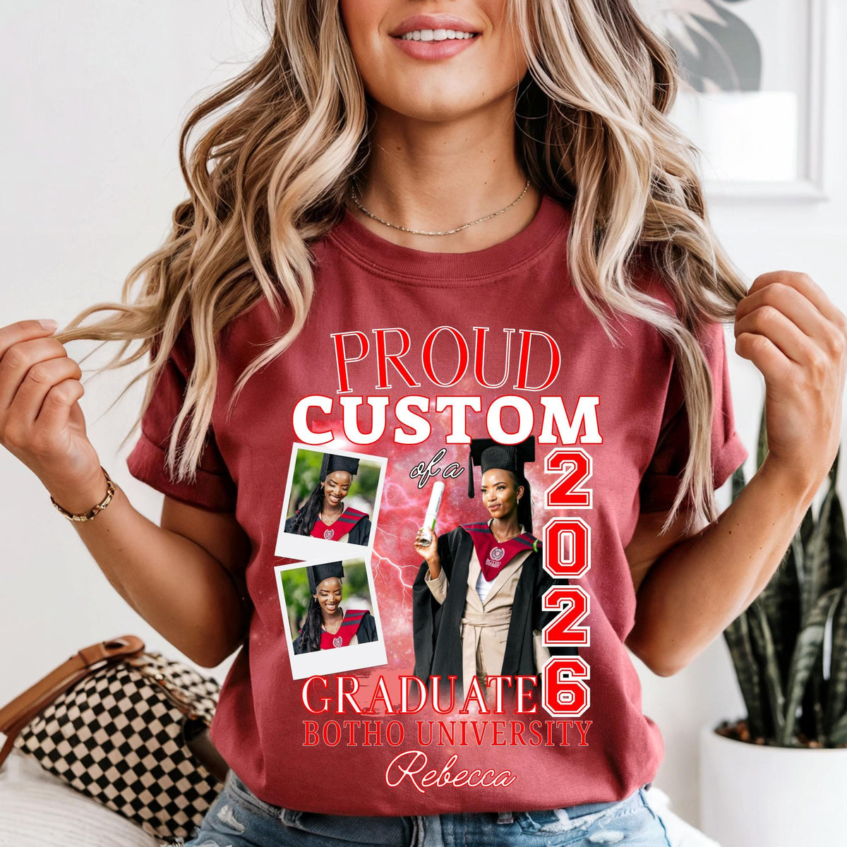 Custom 2026 Graduate Shirt With Custom Photo Comfort Colors®  Proud Mom of a Graduation Family Matching Tee