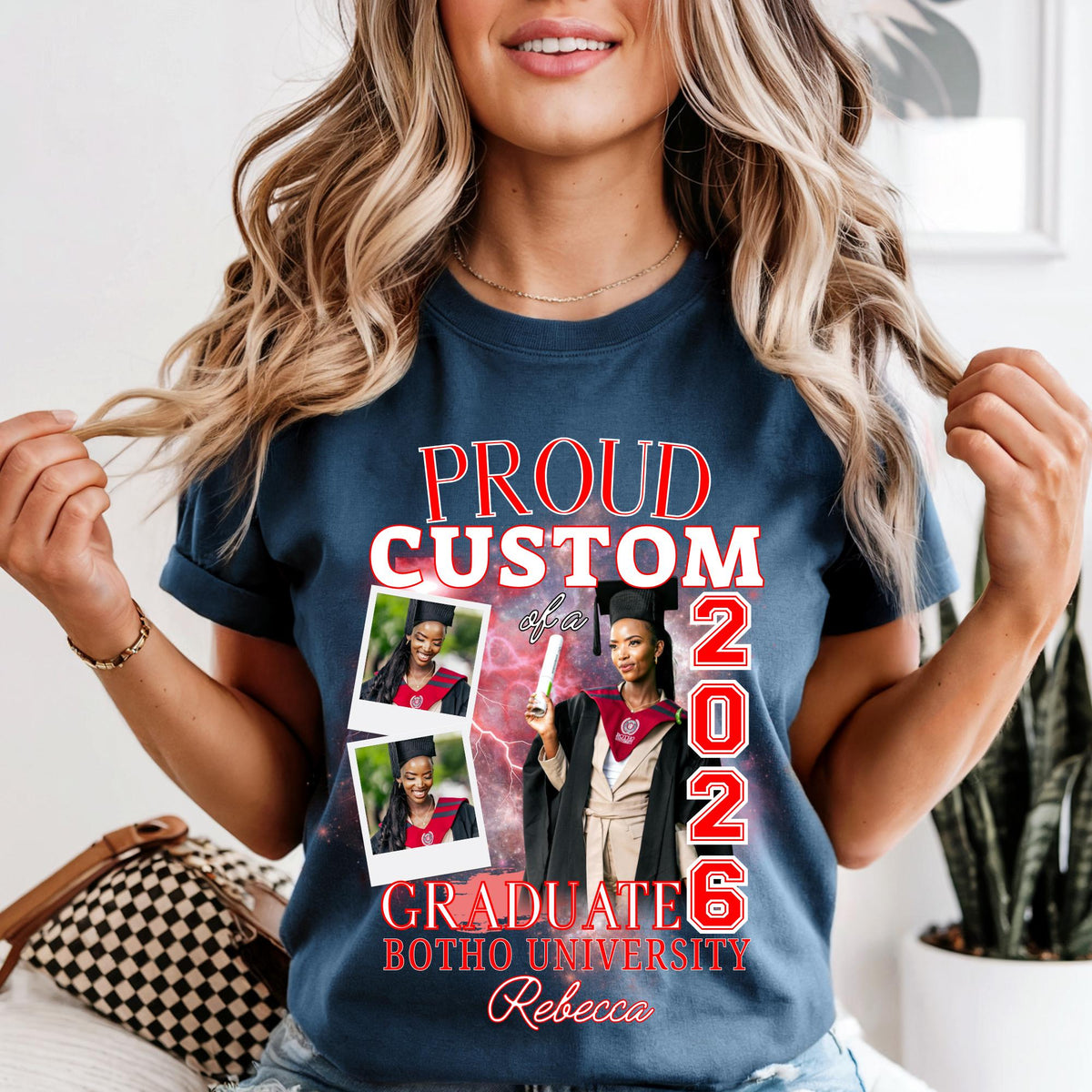 Custom 2026 Graduate Shirt With Custom Photo Comfort Colors®  Proud Mom of a Graduation Family Matching Tee