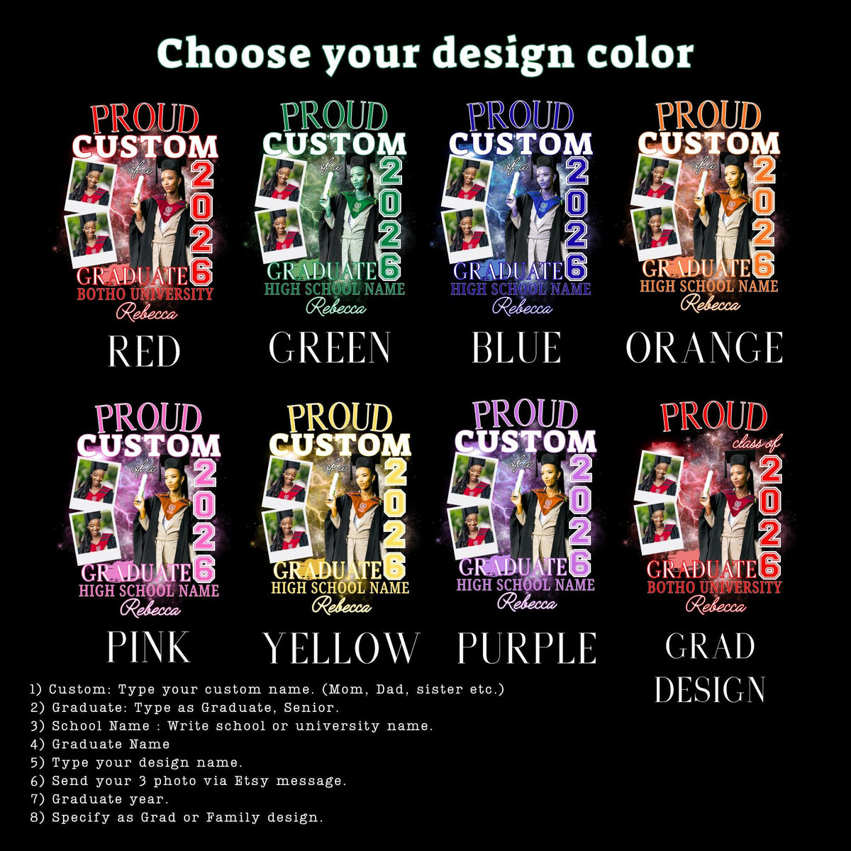 Custom 2026 Graduate Shirt With Custom Photo Comfort Colors®  Proud Mom of a Graduation Family Matching Tee