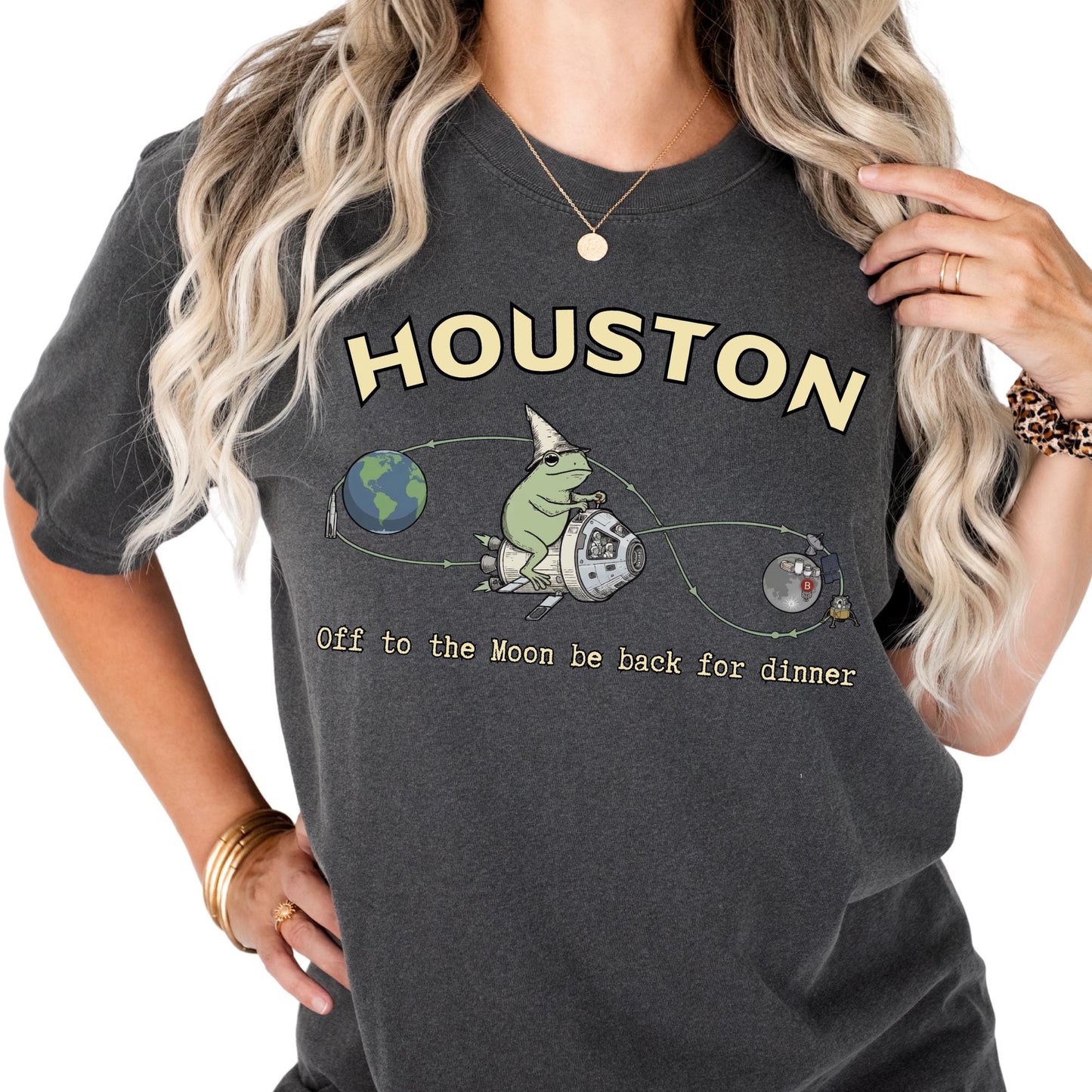 Artemis II Mission Shirt, Funny Frog Off to The Moon Shirts, Rocket Launch Shirt, Space Exploration Tee, Houston Shirt