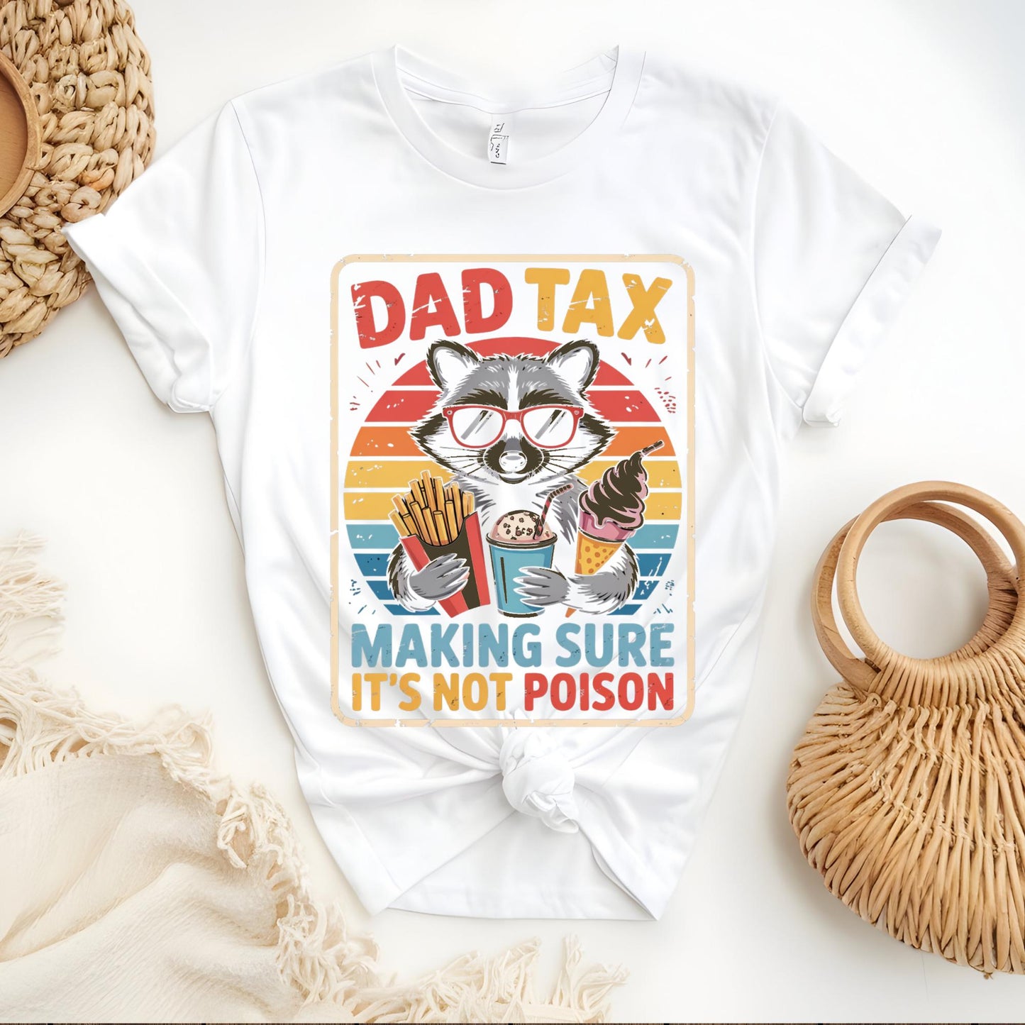 Funny Dad Tax Shirt for Dad, Comfort Colors® Making Sure It's Not Poison Gift for Him, Funny Raccoon Dad Tax Dad