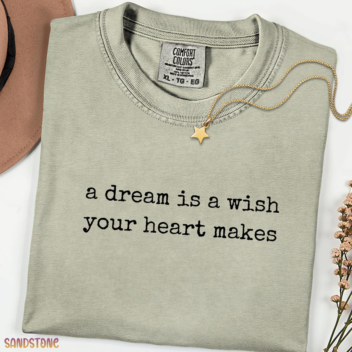 A Dream Is a Wish Your Heart Makes Shirt, Fairy Tale Quote Minimalist  Comfort Colors® Tee, Inspirational Quote T-shirt, Magical Saying Tee