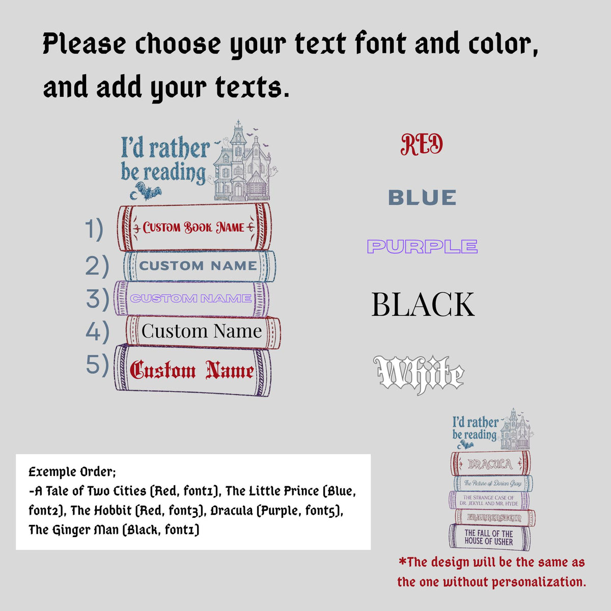 Custom Vintage Horror Book Name Bookish Comfort Colors® T-Shirt