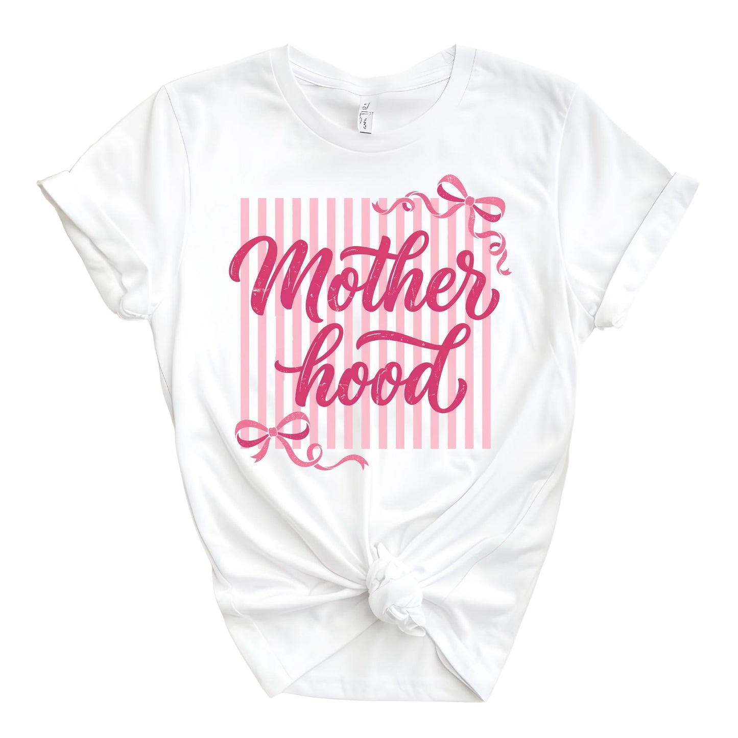 Striped Motherhood Shirt Coquette Bow Mama Tee Mothers Day Gift