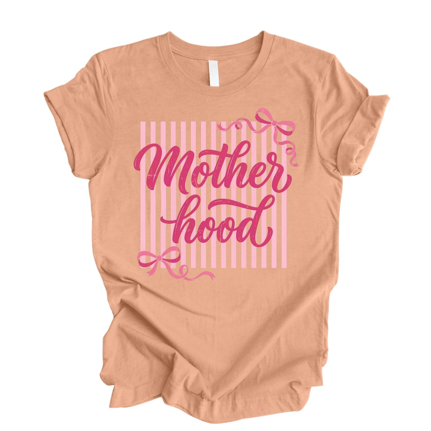 Striped Motherhood Shirt Coquette Bow Mama Tee Mothers Day Gift