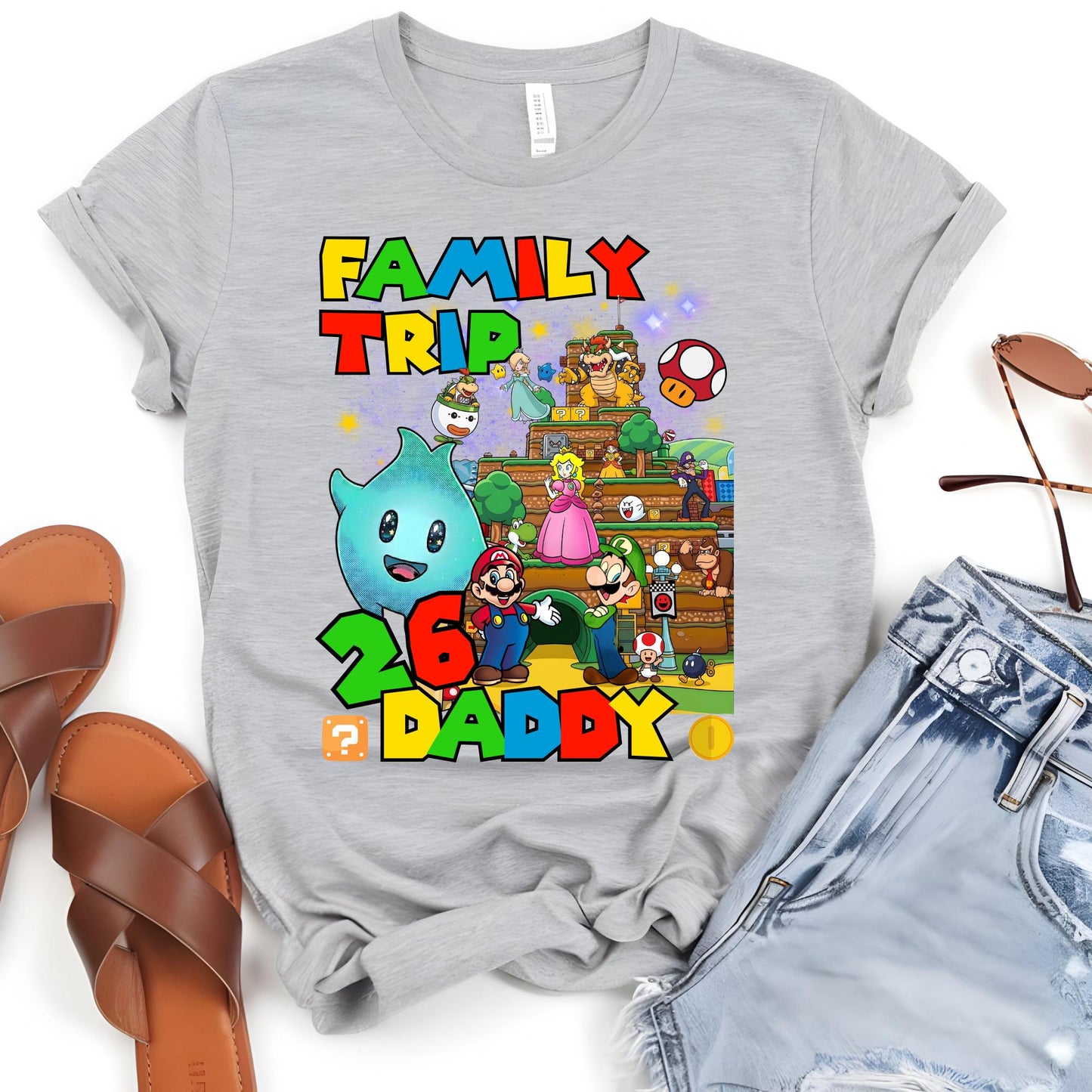 Custom Mario Shirt Epic Universe Family Trip Shirt Lumalee Birthday Boy-Girl Bday Squad Shirts