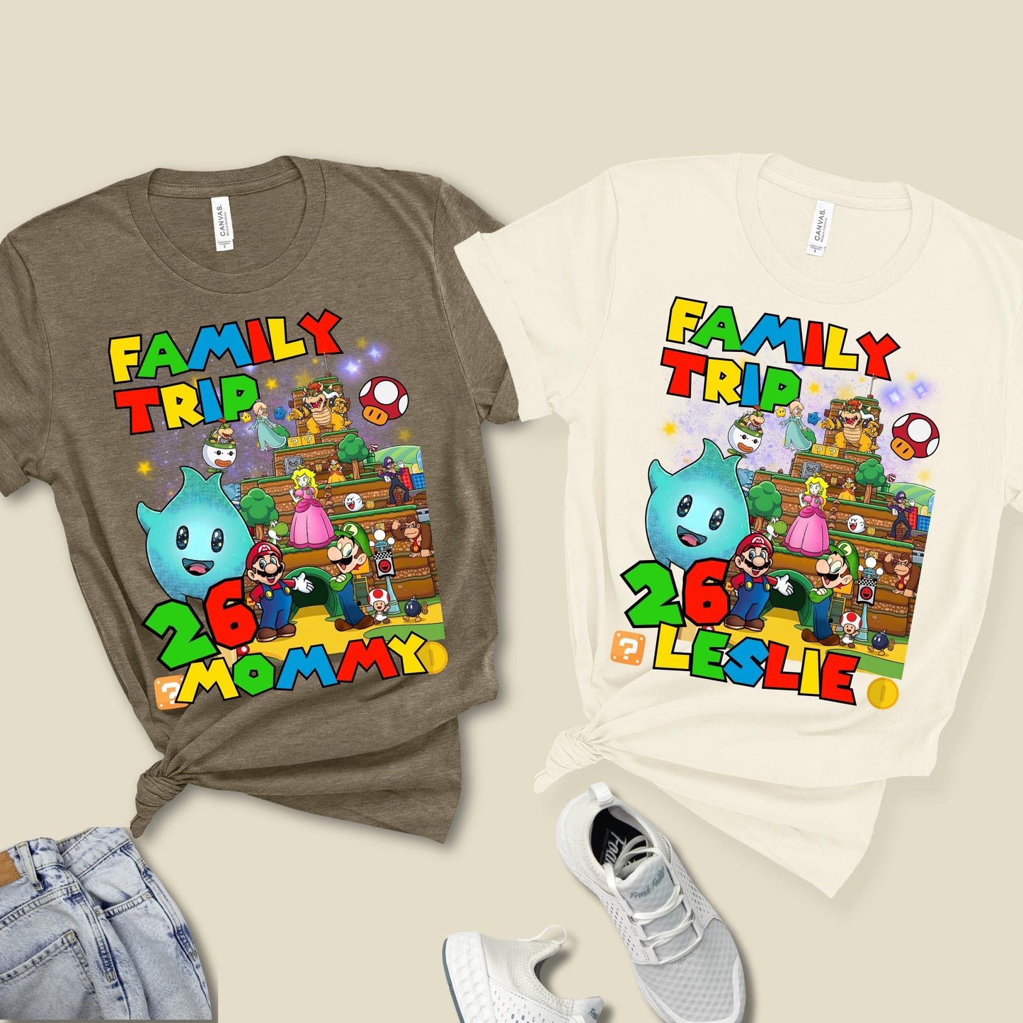 Custom Mario Shirt Epic Universe Family Trip Shirt Lumalee Birthday Boy-Girl Bday Squad Shirts