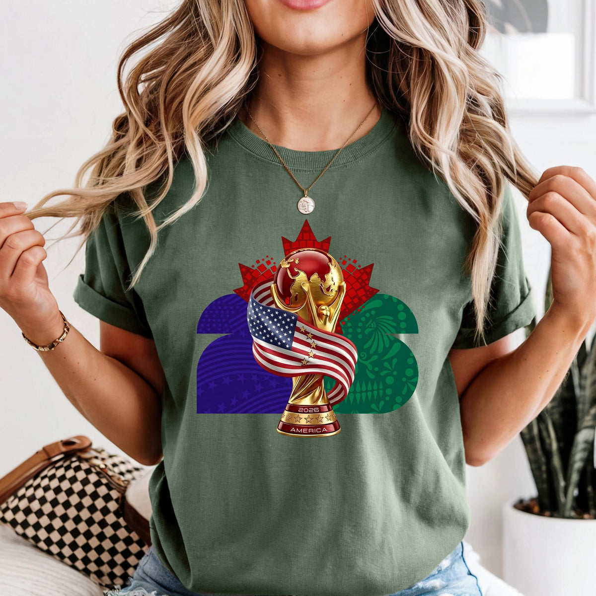 Custom World 2026 Comfort Colors® Shirt, Football Cup Tee, Personalized USA Canada Mexico Soccer Shirt Gift For Fans