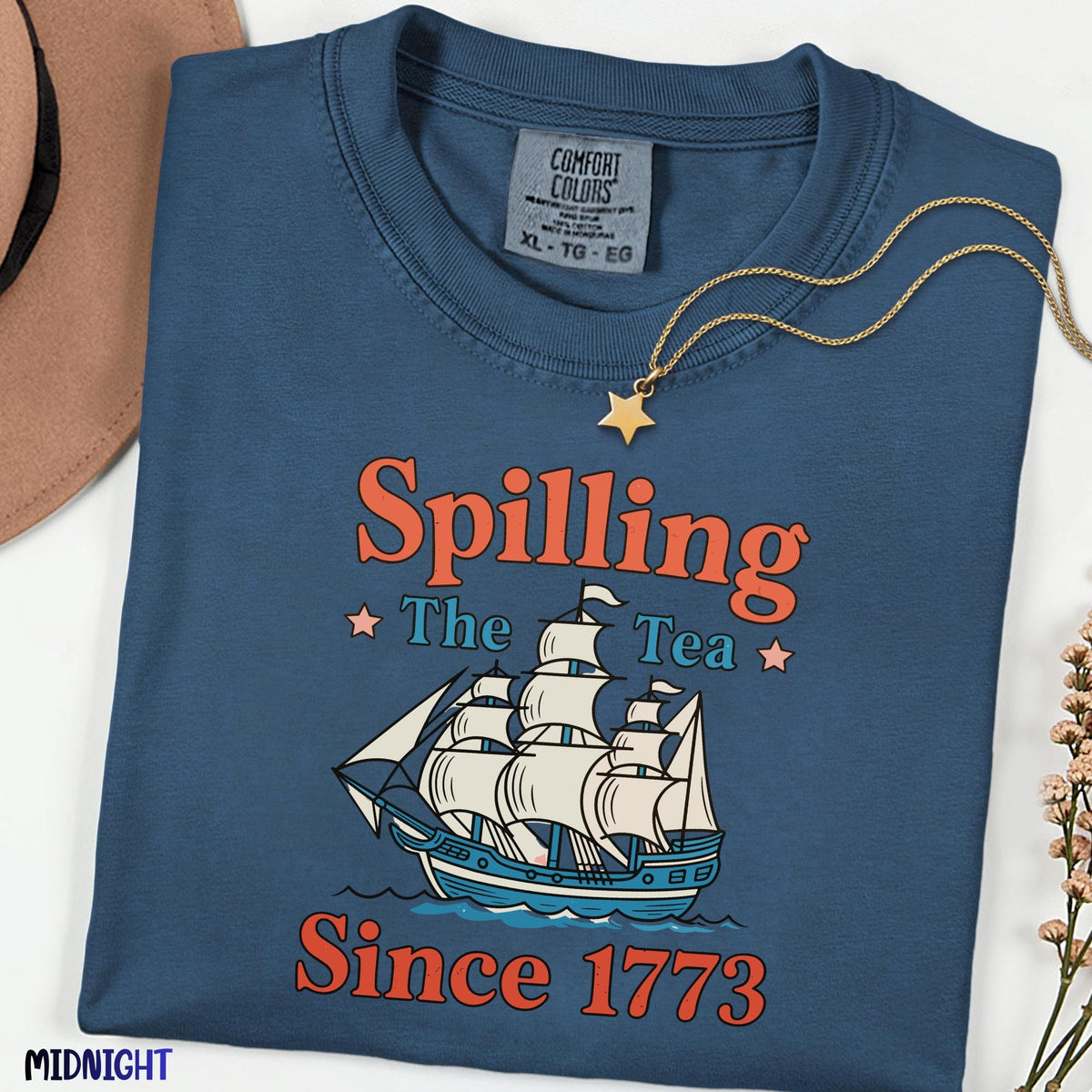 Spilling The Tea Since 1773 Comfort Colors Shirt, Funny Patriotic 4th of July Tee, USA Celebration Comfort Colors Graphic T-Shirt,