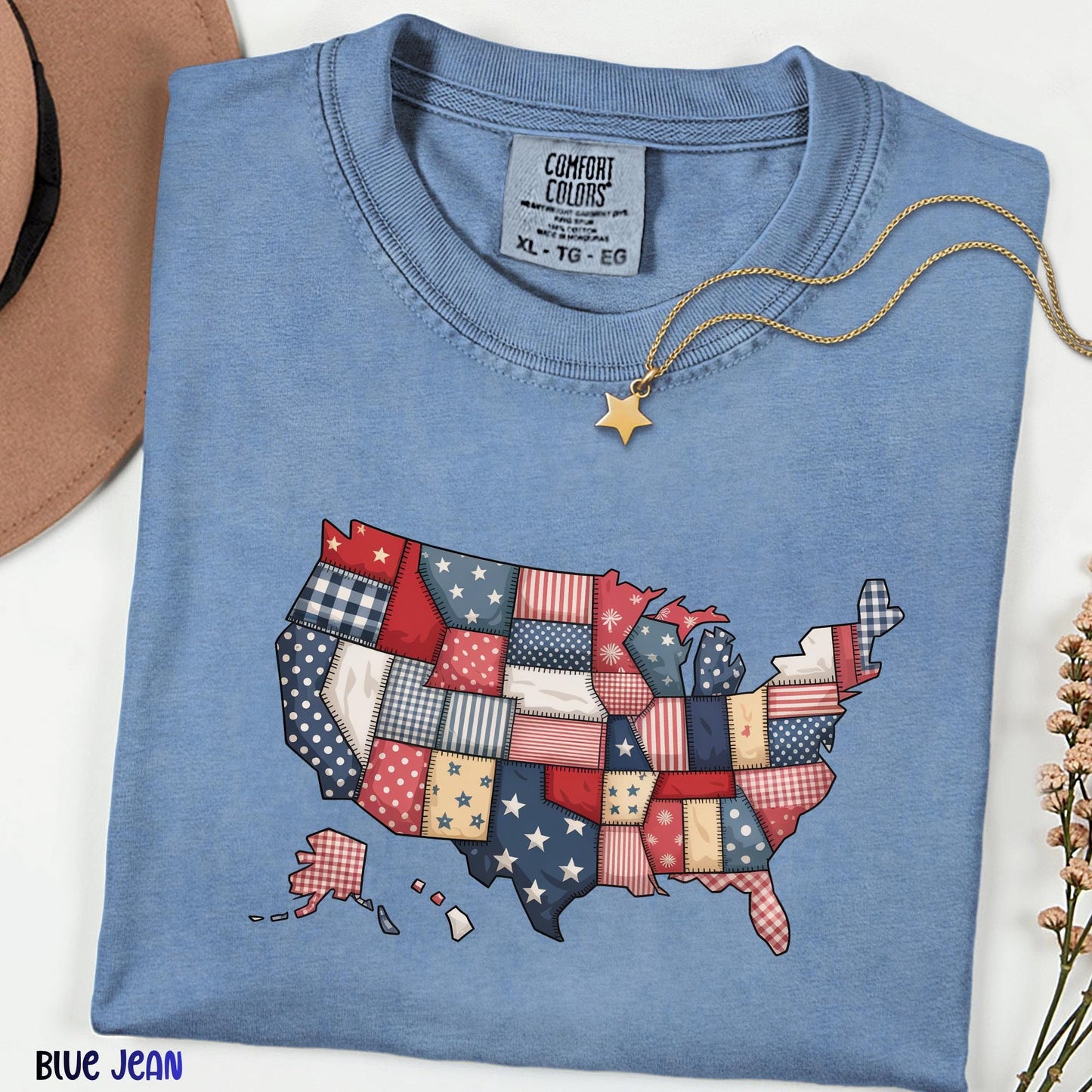 Retro USA 250 Map Shirt, Comfort Colors Patriotic Tee, 4th of July Independence Day Shirt, America 250th Anniversary Flag Graphic Top