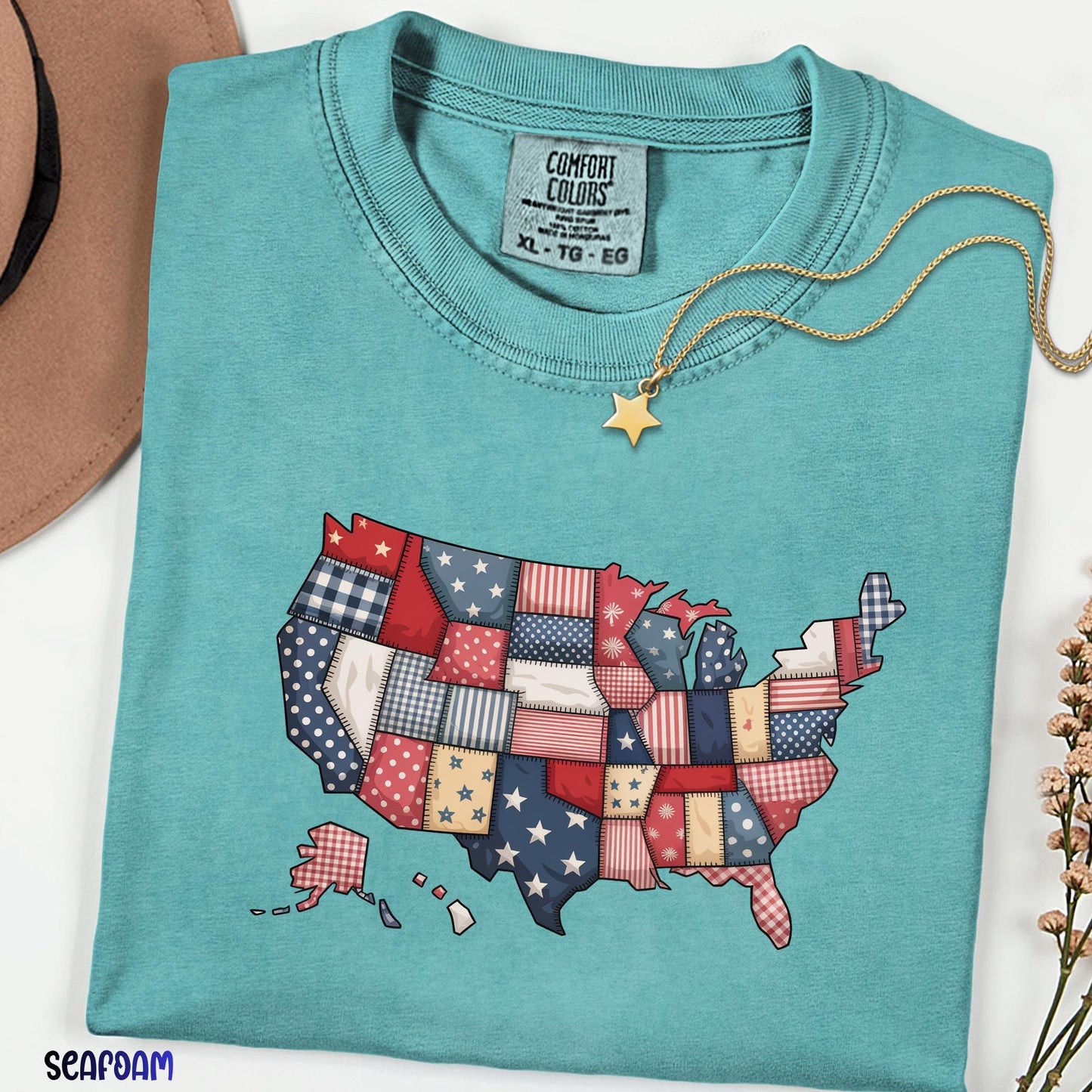 Retro USA 250 Map Shirt, Comfort Colors Patriotic Tee, 4th of July Independence Day Shirt, America 250th Anniversary Flag Graphic Top