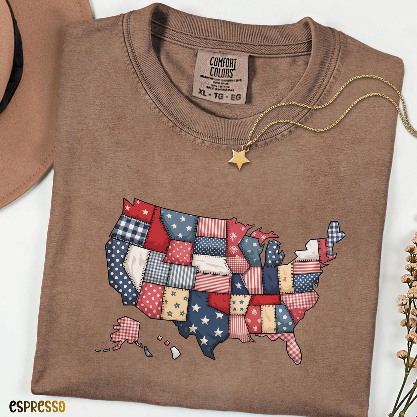 Retro USA 250 Map Shirt, Comfort Colors Patriotic Tee, 4th of July Independence Day Shirt, America 250th Anniversary Flag Graphic Top