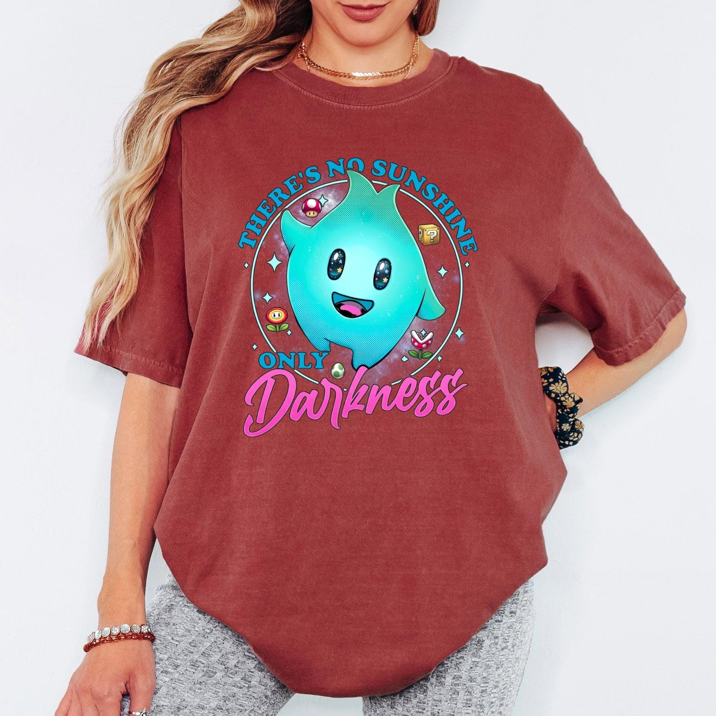 There's No Sunshine Only Darkness Shirt, Super Mario Lumalee Comfort Colors Shirt, Luna Mario Star Shirt